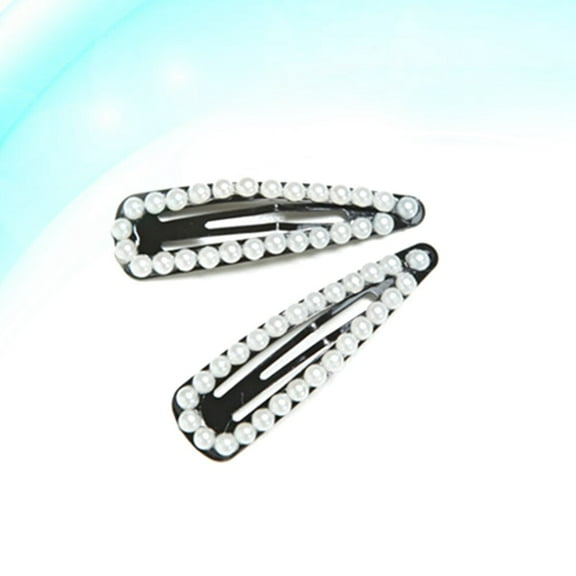 BESTYASH 2Pcs Glitter Snap Hair Clip Snap Hair Clips Elegant Metal White for Girls