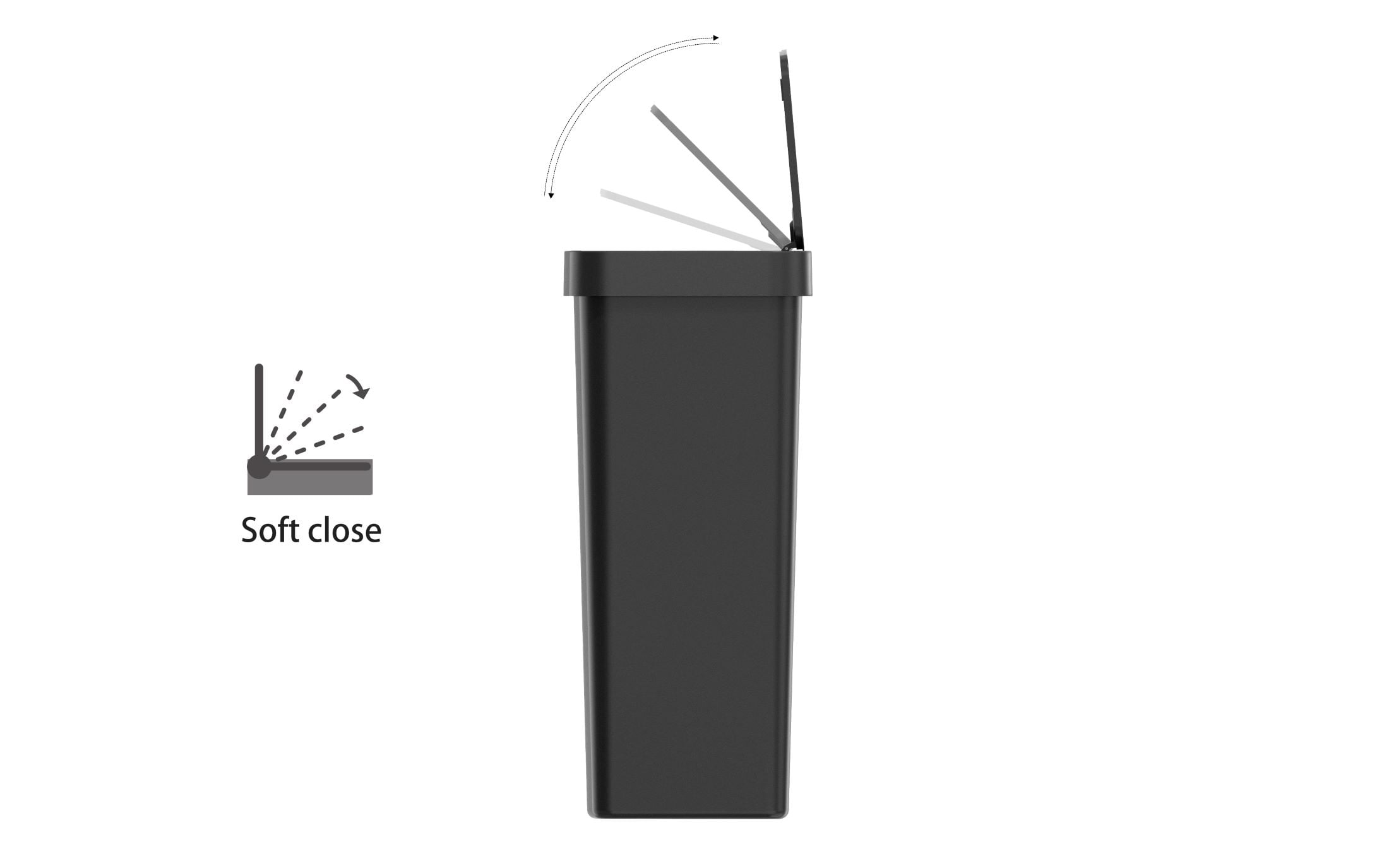 Mainstays Kitchen Automatic Trash Can, 13.2 Gallon Plastic Motion Sensor Garbage Bin, Black