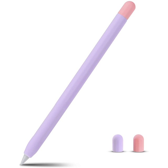 Compatible Apple Pencil 2 Case Cover Silicone Sleeve for Apple Pen 2nd Generation Skin, Purple/Pink