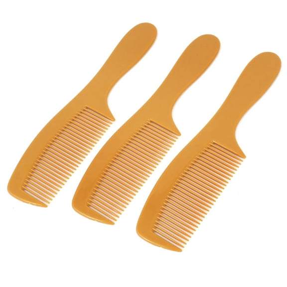 REGALWOVEN 7.5" Length Brown Plastic Wide Teeth Hair Combs for Ladies Girls