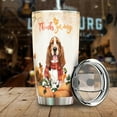 thumbnail image 3 of Happy Thanksgiving Basset Hound with Turkey Pumpkins Autumn Vibes 20oz Stainless Steel Tumbler Insulated Cup with Lid Bassets Dog Breed Lovers Gifts Idea - 12018, 3 of 5
