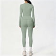thumbnail image 4 of Ensemble de Yoga pour Femmes, Mode Décontractée Couleur Unie Manches Longues Col Rond Ajusté, Pantalons pour Femmes, 4 of 7