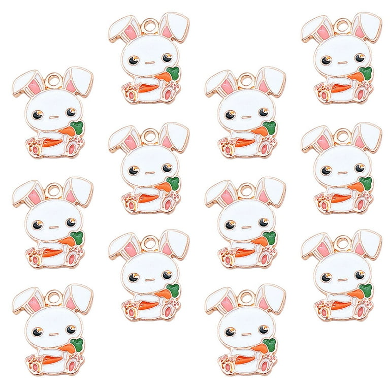 Tinksky 20pcs Jewelry Making Bunny Charms Rabbit Easter Charms Rabbit Enamel Charms, Adult Unisex, Size: 0.91 x 0.79 x 0.12