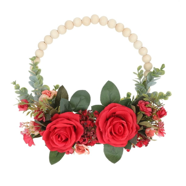 Corona de simulación para puerta de entrada, adorno colgante, corona de flores artificiales