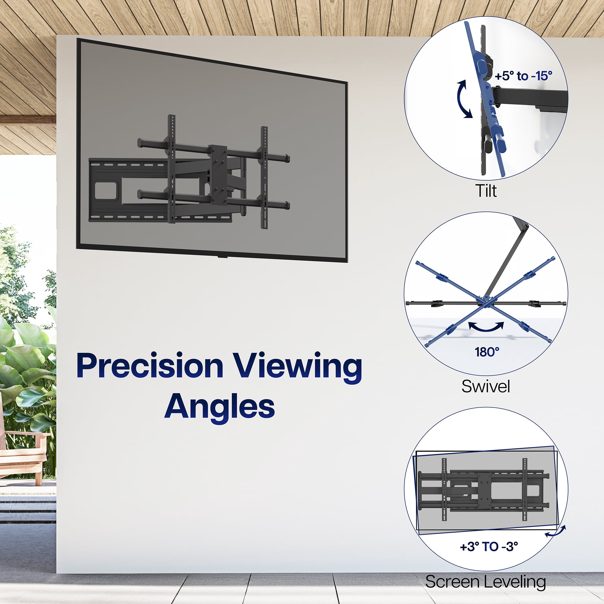 VIVO TV Wall Mount for 37"-85" Plasma Screen | Fully Articulating VESA Mount