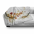 thumbnail image 3 of Fall Soft Flannel Fleece Throw Blanket, Swirling Bended Autumn Tree Branches Colored Leaves Pastoral Season Theme, Cozy Plush for Indoor and Outdoor Use, 60" x 80", Marigold Dark Orange, by Ambesonne, 3 of 6