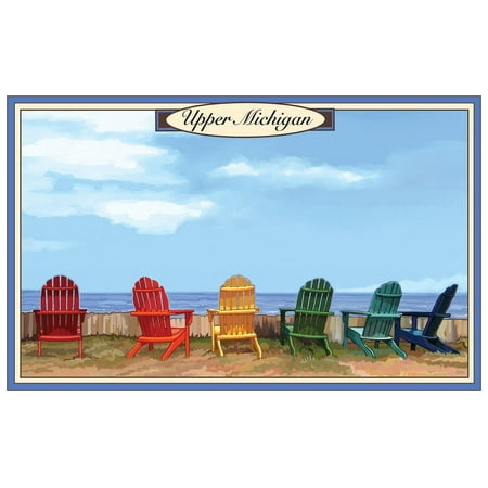 Upper Michigan Adirondack Chairs Giclee Art Print Poster ...