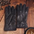 thumbnail image 4 of harmtty Winter Cycling Gloves Men Women Black Faux Leather Wind Resistant Gloves Warm Fleece Lined Gloves for Driving Outdoor Activities, 4 of 7