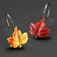thumbnail image 4 of Maple Leaf Shower Curtain Hooks, 12Pcs Thanksgiving Decorative Shower Curtain Hooks, CHICTIE Autumn Fall Leaves Shower Curtain Rings Rustproof for Bathroom Bedroom Room Decor (Deciduous Yellow), 4 of 9