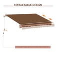 thumbnail image 6 of 10x8 ft Retractable Patio Awning - Coffee Brown - Manual Sun Shade for Deck, Balcony, Door - UV Protection - Outdoor Weather Resistant, 6 of 8