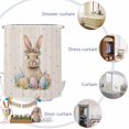 thumbnail image 4 of Shower Curtain for Bathroom Easter Spring Flower Bunny Egg Waterproof Bath Curtains Shower Curtains with Hooks,Colorful Polka Dot on Burlap Bathroom Curtain Privacy Drapes for Bathtubs Toilet 72x72in, 4 of 4