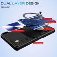 thumbnail image 2 of A03s Case, for Samsung Galaxy A03s Phone Case Metal Stand Ring Holder,Camera Lens Protector for Galaxy A03S,Slim Full Protection Shockproof Cases Cover for Women Men (Blue), 2 of 7