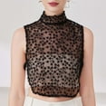thumbnail image 5 of Women's Lace Flower Blouse With Delicate Floral Detachable Of Clothes Laye Women Dickey Colla Sweater Back Dickey Women round Colla Shirts for Women Half Pan Colla Shirt for Women Necklace Shirt Women, 5 of 7