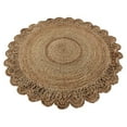 thumbnail image 4 of HAND WOVEN JUTE ECO-FRIENDLY AREA RUGS - 4'x4', Round Shape, Beige Color, Oriental Pattern, High Pile, Natural Fiber, Outdoor Indoor Handmade Area Rugs for Living Room, Bed Room (J00074), 4 of 5
