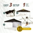 thumbnail image 3 of CROWN SHADES 12x12 Pop Up Canopy Tent Instant Commercial with 150D Silver Coated Fabric with 1 Sidewall Black, 3 of 8