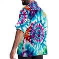 thumbnail image 3 of tie dye19 Men's Short Sleeve Hawaiian Beach Shirts, Casual Printed Button Down Spread Collar Tops, Summer Unisex Style, 3 of 6