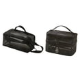 thumbnail image 3 of Organizador de maquillaje de maquillaje de malla 2x con mango, bolsa cosmética de doble capa, bolsa de aseo para picnic, negocios de actividades negro, 3 of 8