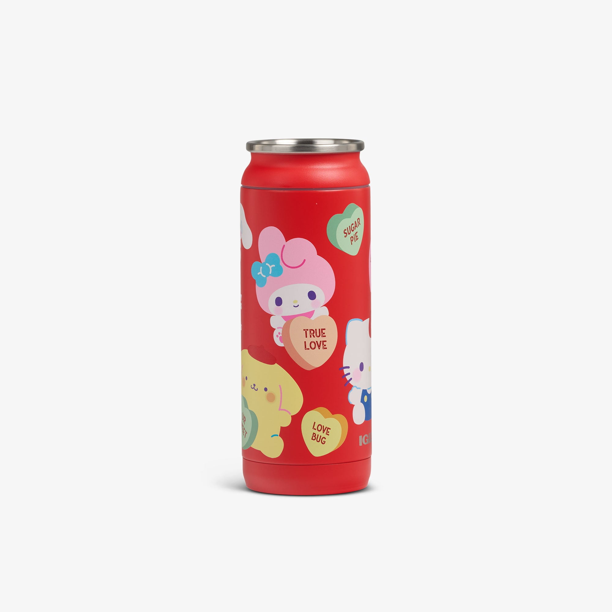 Igloo x Hello Kitty and Friends x Sweethearts Candies 16 oz. Double Wall Stainless Steel Can with Removable Leak-Proof Lid