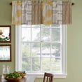 thumbnail image 3 of Beige Yellow Textured Curtain Valances for Windows, Kitchen Valance Window Treatments Panel 2 Pack, Vintage Art Farmhouse Striped Rod Pocket Short Curtains for Bathroom Bedroom 42 x 18 Inch, 3 of 8