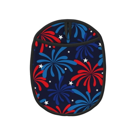 

Matuu Red White Blue Fireworks for Non Slip Pot Holder for Kitchen Baking and Cooking Silicone Pot Mat Mitten With Hanging Loop Heat Resistant 7.5 x 9.4 Inches