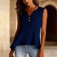 thumbnail image 6 of Dwellite Cotton Linen Tank Top for Women Lightweight V Neck Sleeveless Summer Shirts Loose Causal Eyelet Camisole 2026 Navy M, 6 of 7