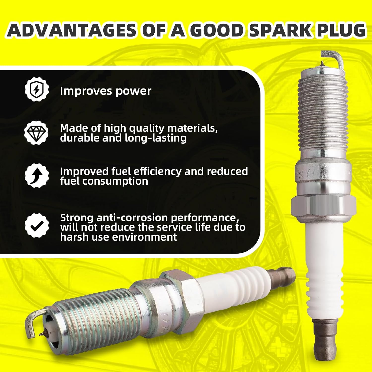 SUMMITTEILE 6-Pack Ignition Coils & Spark Plugs For Ford Edge, Explorer, Mustang, Lincoln MKT