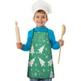 thumbnail image 2 of Green Christmas Tree Pattern Kids Aprons for Girls and Boys,Adjustable Neck Strap Toddler Aprons for Kids Cooking Baking, 2 of 7