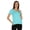 Aqua Blue, variant on Womens Short Sleeve V-Neck Shirts Casual Regular Fit Tee T-Shirt Basic Tops