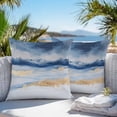 thumbnail image 4 of Marble Texture Outdoor Pillow Covers Pack of 2 Abstract Gradient Ocean Blue Gold Waves Waterproof Throw Pillow Covers Decorative Cushion Cases for Patio Garden Tent Balcony Couch 24x24 inch, 4 of 8