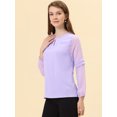 thumbnail image 3 of INSPIRE CHIC Women's Work Chiffon Keyhole Neck Elegant Top Purple L, 3 of 5
