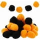 thumbnail image 1 of 1 caja de 100 bolas de pompones de 30 mm de hilo grande, cordón metálico, suaves y esponjosos, surtidos en naranja y negro, a granel., 1 of 5