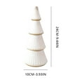 thumbnail image 3 of Bfogop White Christmas Tree Figurines Tabletop Tree 9.5 Inch Small Wooden Christmas Trees Figurine Home Decor Decorative Xmas Trees for Table Indoor Decor Elegant Fireplace Living Room, 3 of 6