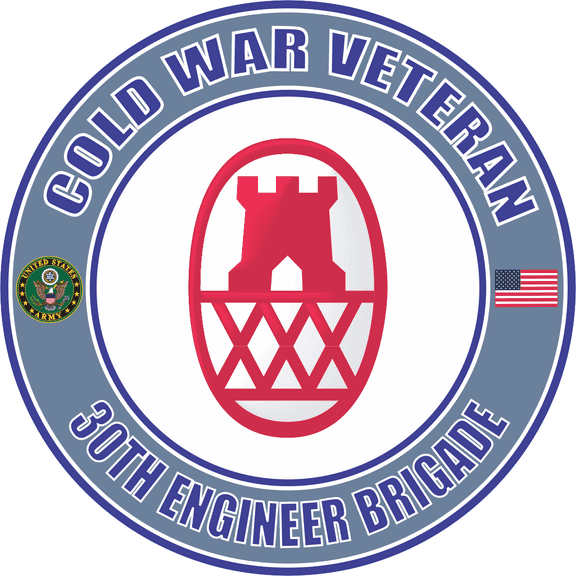 3.8 Inch U.S. Army Cold War 30th Engineer Brigade Veteran Decal