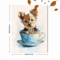 thumbnail image 3 of Cute Yorkshire Terrier Teacup Canvas Wall Art, Adorable Pet Print for Living Room, Bedroom, Kitchen, Office and Farmhouse Decor, 3 of 8