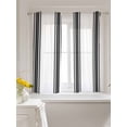 thumbnail image 3 of Black Striped Curtains 45 Inch Length,Sheer Curtains for Bedroom Living Room Window Modern White Striped Abstract Art Aesthetics Rod Pocket Drapes Kitchen Curtains Small Half Window 42"x45" 2 Panels, 3 of 6
