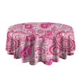 thumbnail image 5 of Pink Paisley and Floral Pattern Round Tablecloth 60"x60",Wrinkle Wipeable Table Cloth for Kitchen Dining Room Picnic Patio Party, 5 of 6