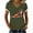 Army Green, variant on Punch the Monkey Women's Graphic T-Shirt, Cute Monkey Pulling Gorilla Plushie V-Neck Short Sleeve Tee, Casual Fashion Summer Top S-3XL