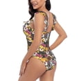 thumbnail image 5 of Yiaed Cute Cat Print Women's Ruffled One Piece Swimsuit V Neck Swimwear Slimming Monokini for Woman-XX-Large, 5 of 8