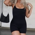 thumbnail image 5 of 2024 Sujetador deportivo de una pieza acolchado con control de abdomen, top de fitness acanalado de secado rápido, mono de tirantes para mujer, mono sin costuras, 5 of 5