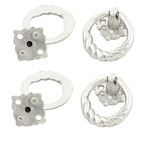 - Uxcell Cupboard Drawer Dresser Metal Single Hole Ring Pull Handle Knob Silver Tone 4pcs