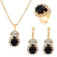 thumbnail image 2 of YYKihy Water Drop Jewelry Set Personalized Fashion Colorful Water Diamond Necklace Earrings Ring Set Bridal Jewelry, 2 of 8