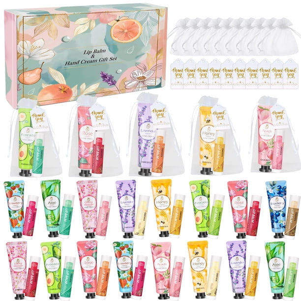 Set a granel de bálsamo labial y crema de manos Aottom 120 piezas para regalo