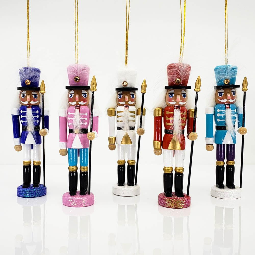 Multicolor Nutcracker Ornaments Set of 5 Ornaments 6 inch by