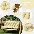 thumbnail image 5 of Snubbull Swing Replacement Cushion, Outside Bench Cushion with Backrest, 2-3 Seater Cushion with 6 Ties for Outdoor Furniture, 60 x 40 x 5 inches Porch SwingCushion Garden Bench, Light Yellow, 5 of 7