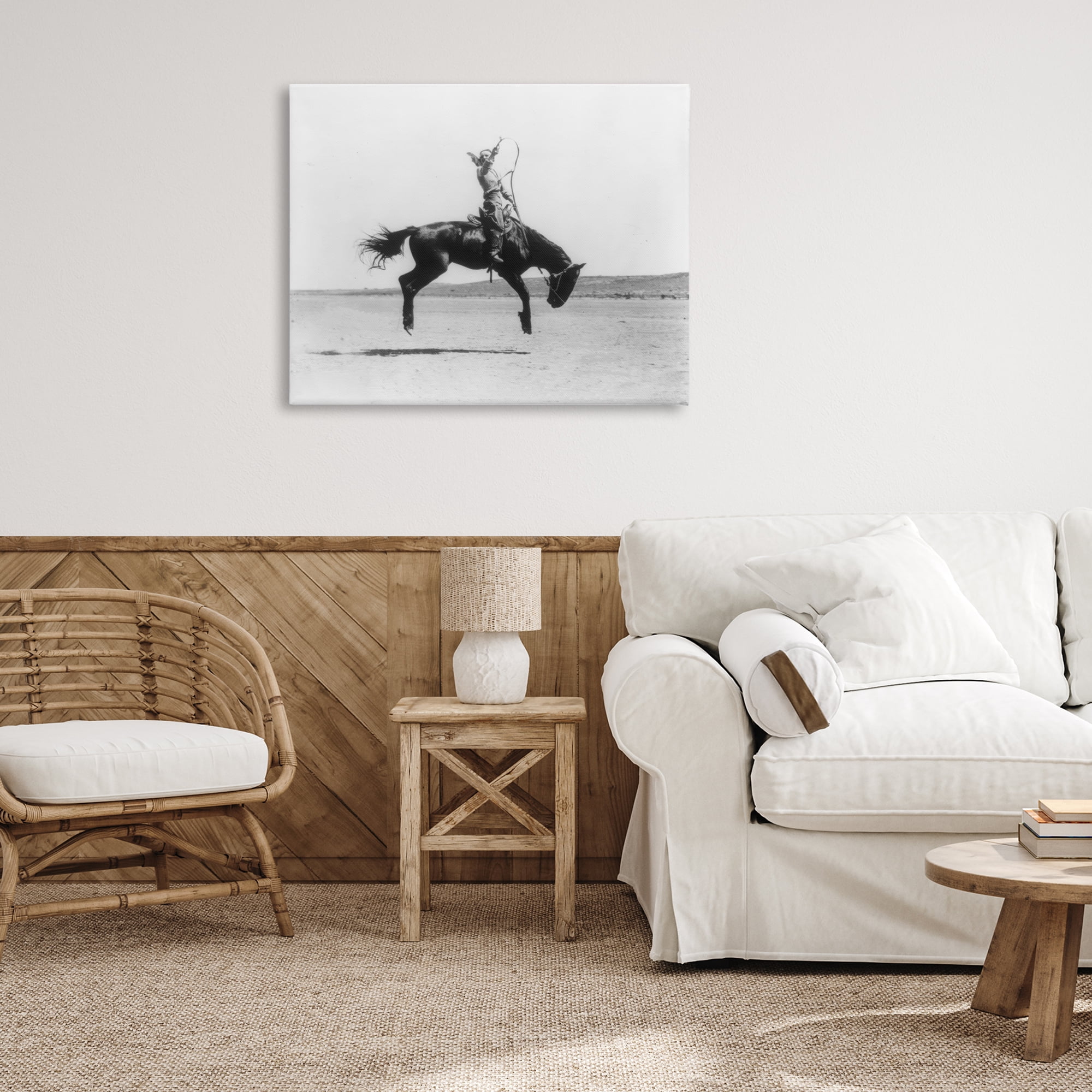 Stupell Industries Galloping Rodeo Cowgirl Animals Photography Wrapped Canvas Art Print Wall Art, 40 x 30