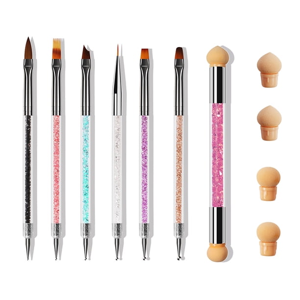 6Pcs Pinceles para el arte de las uñas Pinceles de doble punta para pintar las uñas MABOTO Cepillos del arte del clavo