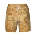 thumbnail image 4 of Lsque Mens Swim Trunks Old Vintage Map Of Sea Pattern - Bathing Suit Compression Liner - Beach Swim Shorts Swimwear - (S-3XL) - Stretch Quick Dry -Small, 4 of 9