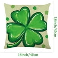 thumbnail image 2 of Cinvoph 18"x18" St Patricks Day Throw Pillow Covers Rustic Backrest Pillowcase Decorative Shamrock Pillow Case for Living Room Sofa Holiday Display Decor, 2 of 2