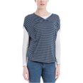 thumbnail image 1 of Max Studio London Womens Bubble Hem Basic T-Shirt, Blue, Large, 1 of 7