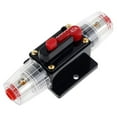 thumbnail image 4 of OUSITAID Circuit Breaker Resettable Fuse Holder with Manual Reset Switch12-48V DC Circuit Breaker Switch Safe Car Audio Inline Circuit Breaker Holder for Car Truck Bus RV Boat (Black/20A), 4 of 5